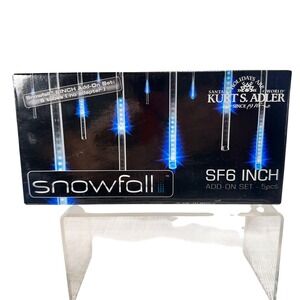 Kurt S Adler Snowfall Blue LED 6 Inch Add-On Set 5 Tubes UL2507N No Adapter